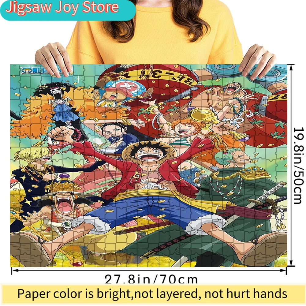 

Premium Paper Jigsaw Puzzle One Piece Straw Hat Crew Treasure Collage Scene Art High Quality Cardboard Puzzle Fun Family Leisure