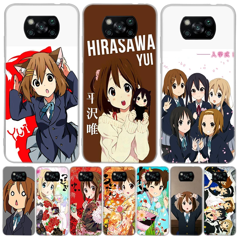 K on! Hirasawa Yui Anime For Xiaomi Poco X6 X3 Nfc X5 X4 F6 F5 Pro Phone Case F4 Gt F3 F2 F1 M5S M4 M3 M2 5G Fundas Coque X3 Nfc