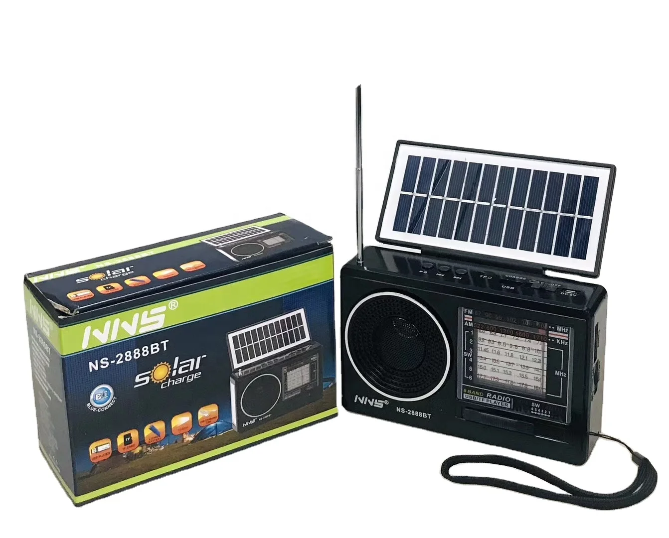 

NNS 2888BT New Trend Shortwave Radio Receiver Portable Blue Tooth Wireless Solar Radio