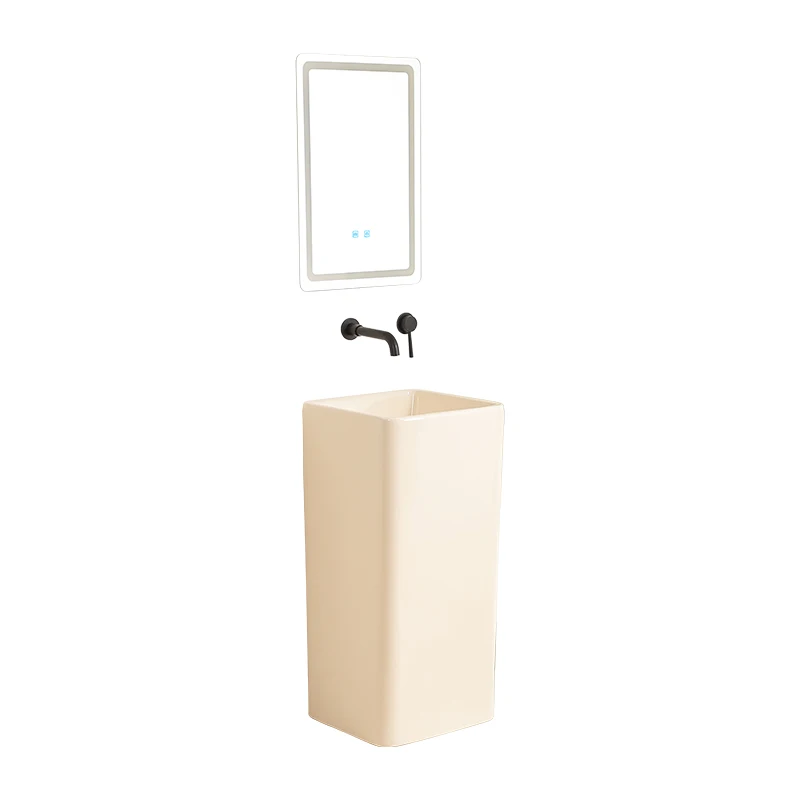 

Outdoor balcony integrated floor column wash basin ceramic
