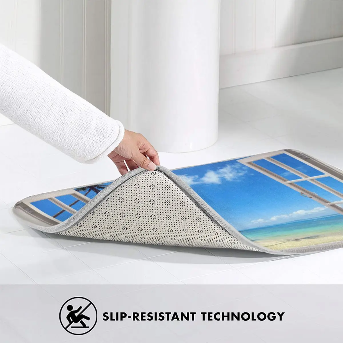 Badkamer Decor Kust Snel Droog Bad Mat Super Absorberend Strand Thema Decor Voor Thuis Badkamer Tapijten Anti Slip Voor Douche