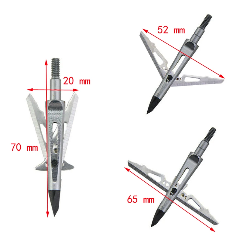 6/12/24pcs Bow and Arrow Hunting Broadheads 100grain 2 Blade Hot Arrowhead Tip