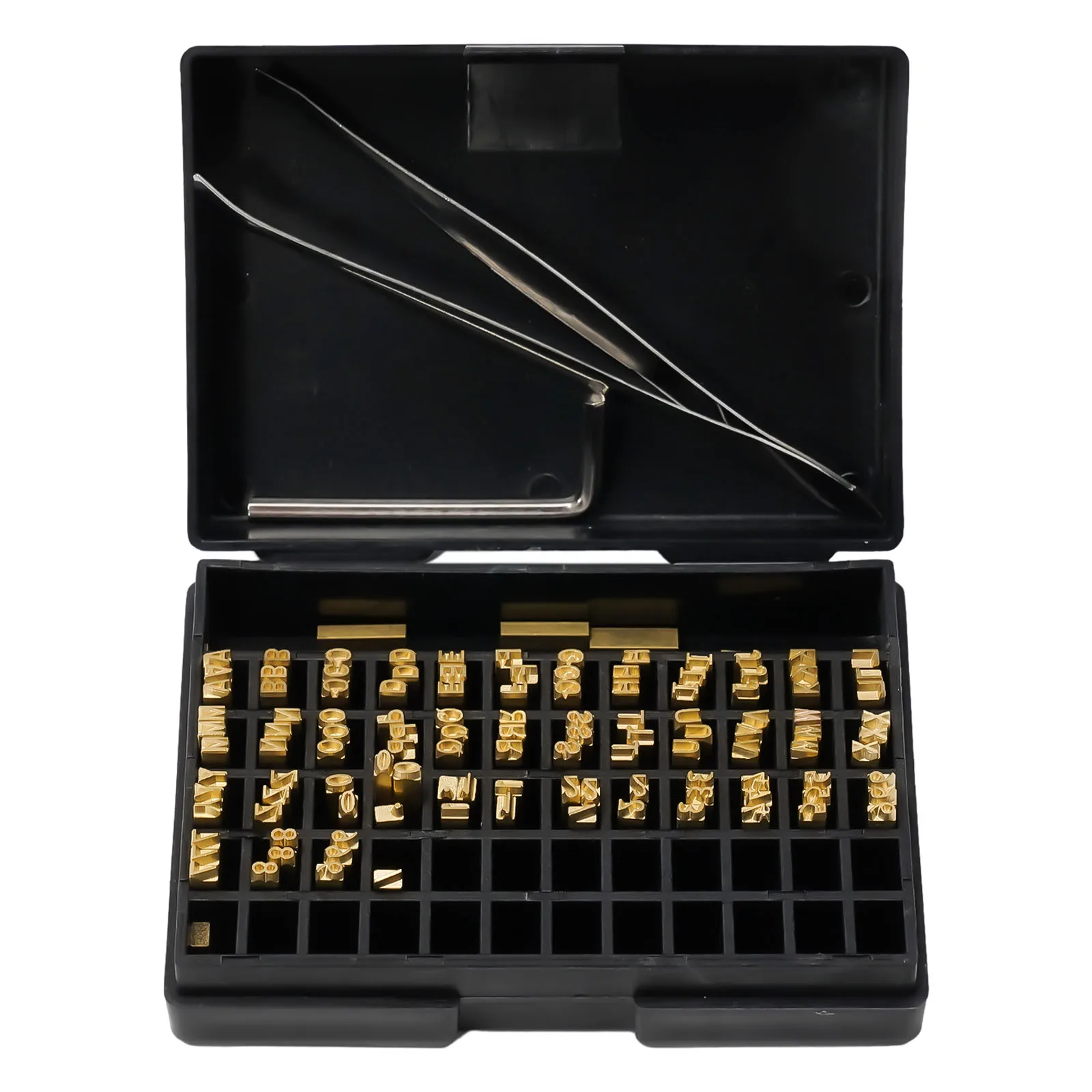 Máquina de Codificação Palavra Grão 2*3*15cm Carimbo Quente Letras de Cobre Fita Térmica Fonte de Impressão Fita Elétrica Codificação 120 Peças