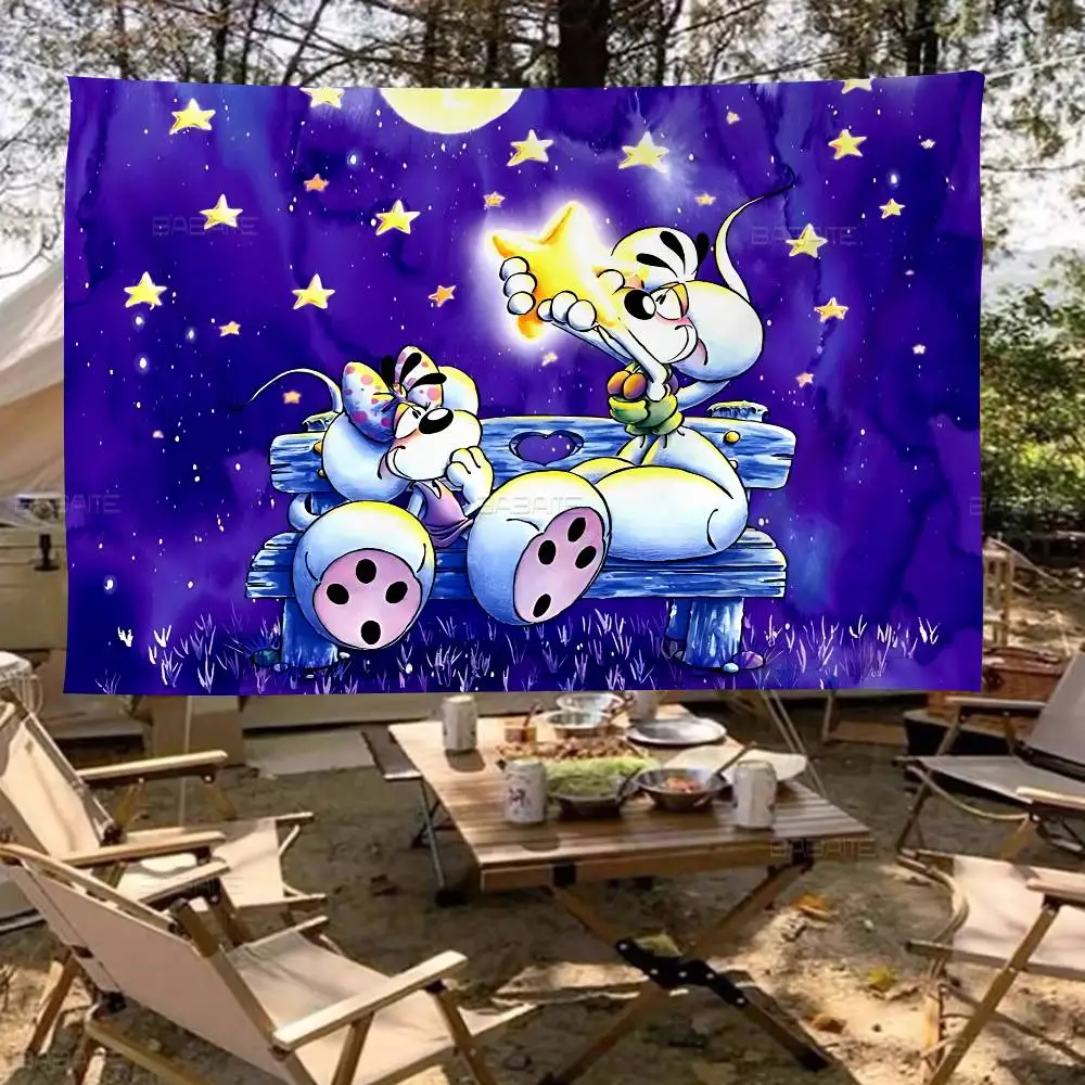Cartoon Diddl Cute DIY Flag For Family Group Photo Living Room Home Dorm Decor Wall Art Decor Banner