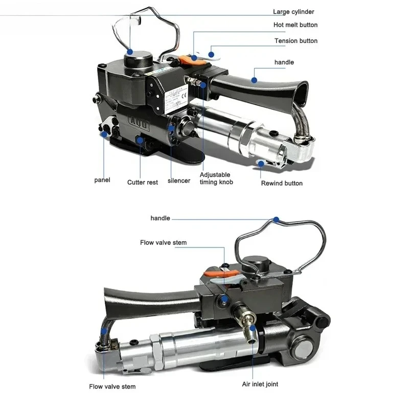 AQD19/25 Hand-Held Portable Baler Plastic Strap PP/PET Packing Banding Tool Pneumatic Hot Melt Wrapping Machine 13-19MM 19-25MM