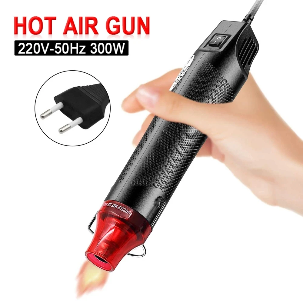 Elétrica Mini Heat Gun para Shrink Tubing Hot Air Gun 220v Solda Temperatura Blower Artesanato Faça Você Mesmo Power Hot Dryer Envoltório do Carro