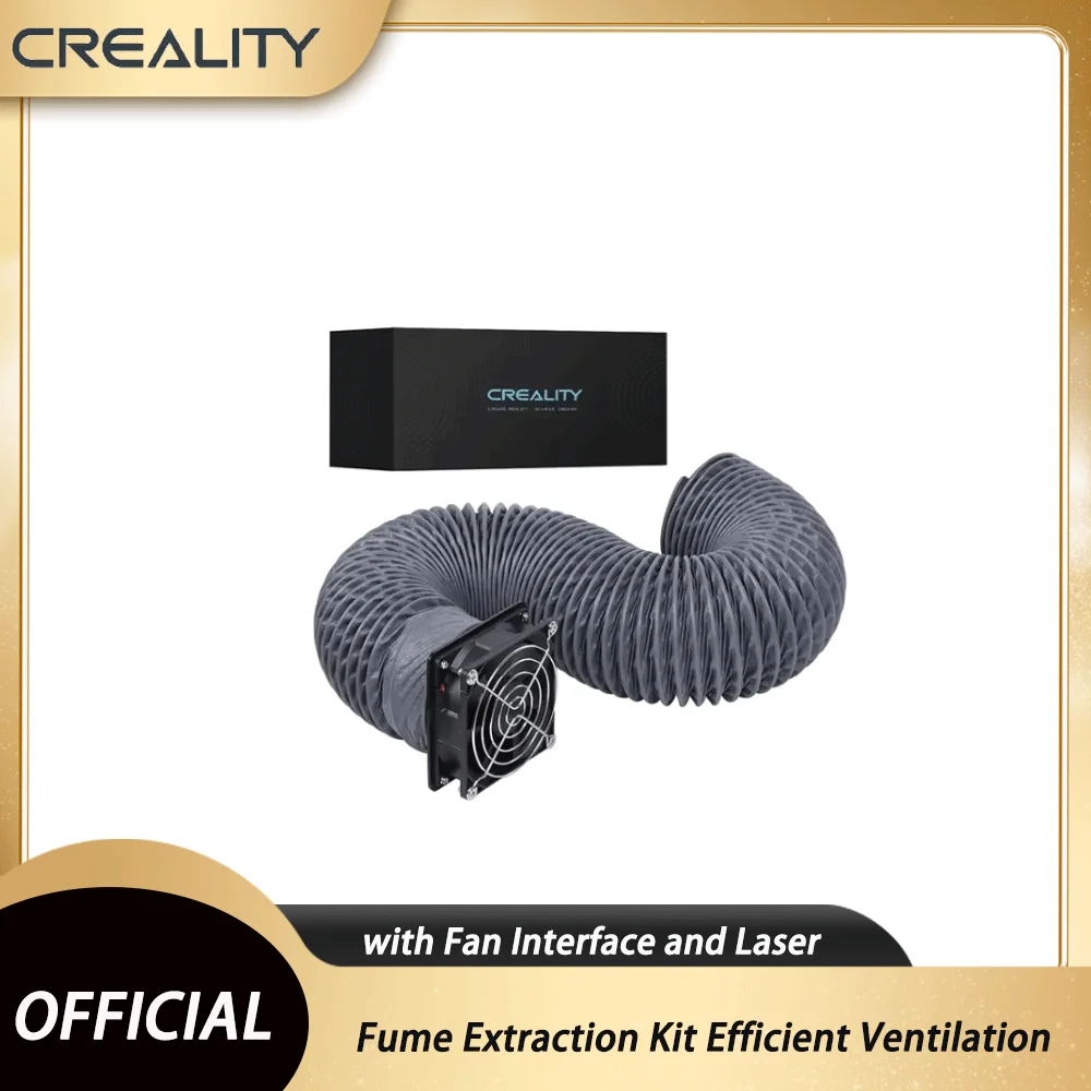 

Creality Fume Extraction Kit Efficient Ventilation for 3D Printer Enclosure with Fan Interface and Laser Engraver Enclosure