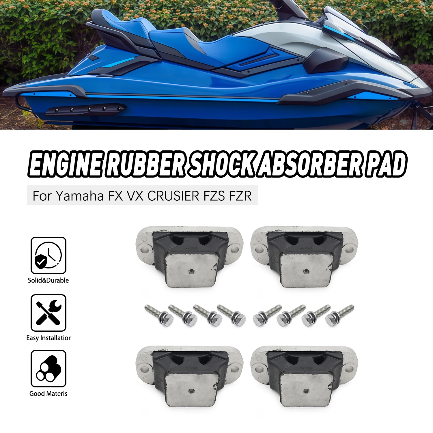 4PCS Motorcycly Rubber Bracket 67X-44517-00-5B Engine Mount Parts For Yamaha WaveRunner FX VX CRUSIER FZS FZR 67X-44517-10-94