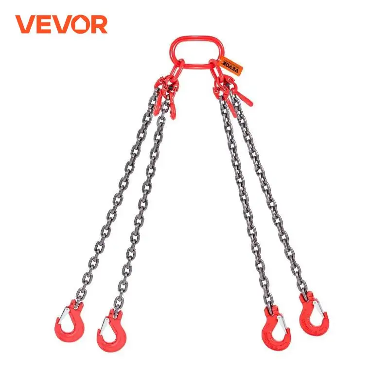 VEVOR Chain Sling 5/16 Inch X 5 Ft Lifting Chains with Hooks G80 Engine Chain Hoist Lifts Lifting Sling Chains for Engine Hoist