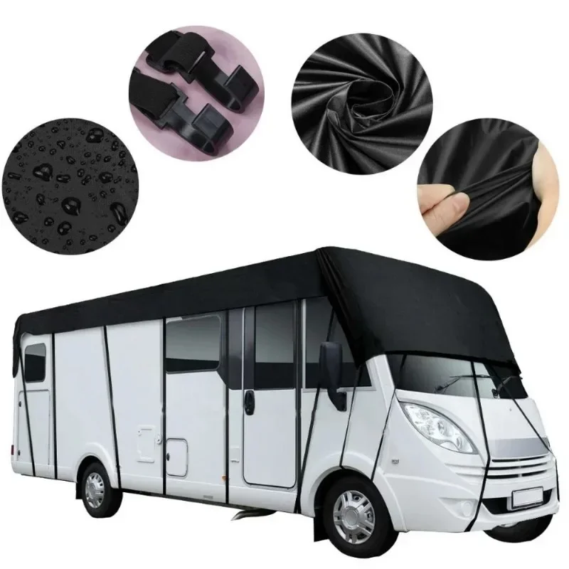 Universal Caravan RV Roof Cover 210D Portable Tarpaulin Durable Motorhome Resistant Outdoor Travel 5*3/6.5*3/7.5*3/8.5*3