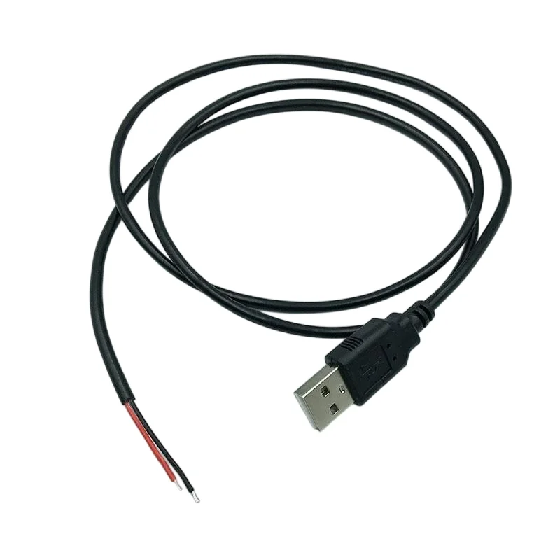 USB كابل شحن 22AWG 30 سنتيمتر 50cn 1 متر DIY USB سلك الطاقة USB ذكر التوصيل إلى 2 دبوس سلك عاري 12 فولت 5A سلك ضفيرة الطاقة استبدال