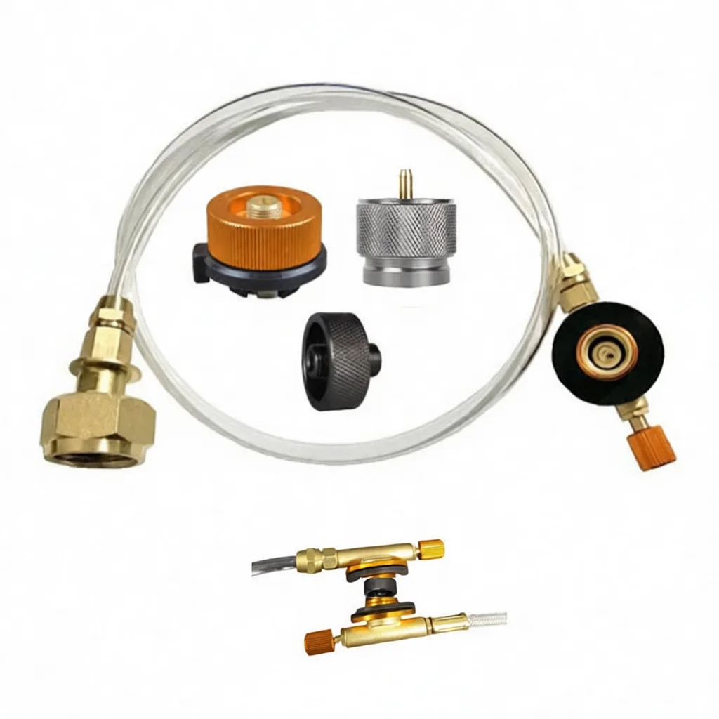 Camping Stove Gas Adapter European Cylinder Connector Portable Refill Conversion Valve Outdoor Pipeline Fitting System