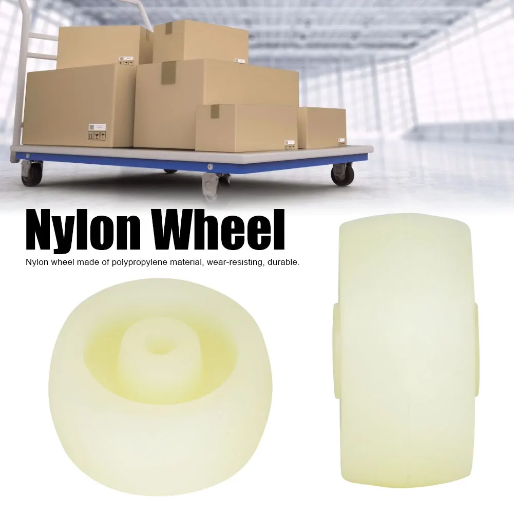 10pcs 2.5 Inch White Nylon Wheel Caster Roller 25kg Max Load Round Pulley for Furniture Trolley Light Duty Equipment Swivel