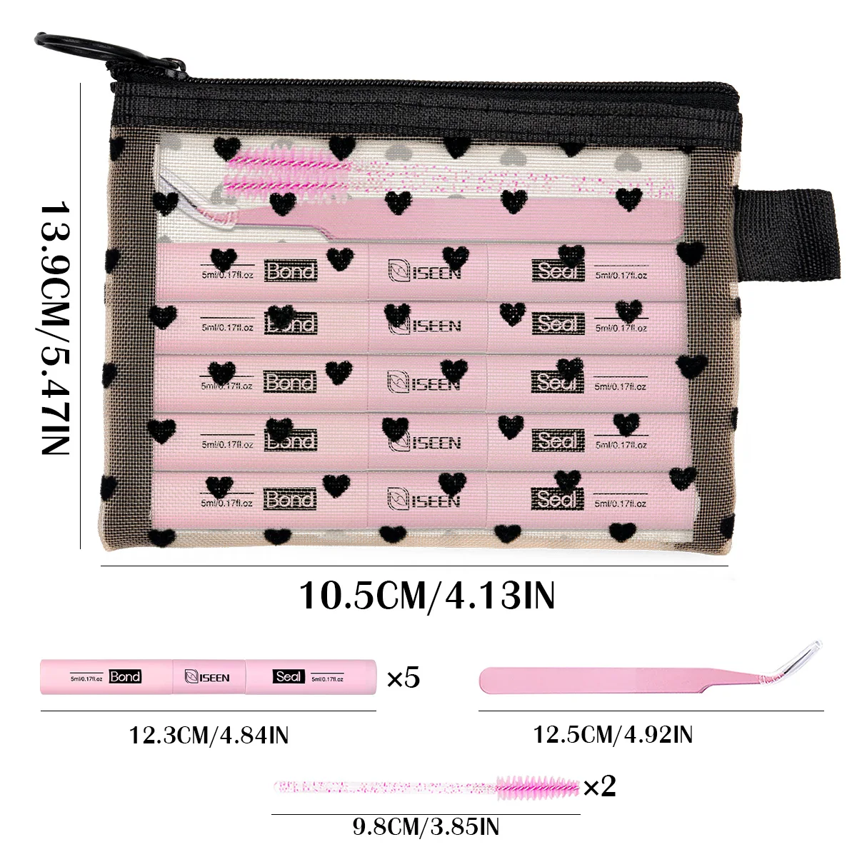 Lash Cluster Glue Lash Bond and Seal 2 in 1 Super Strong Hold 10ml Black Eyelash Glue for Cluster/Strip Lash Use Festival Gift