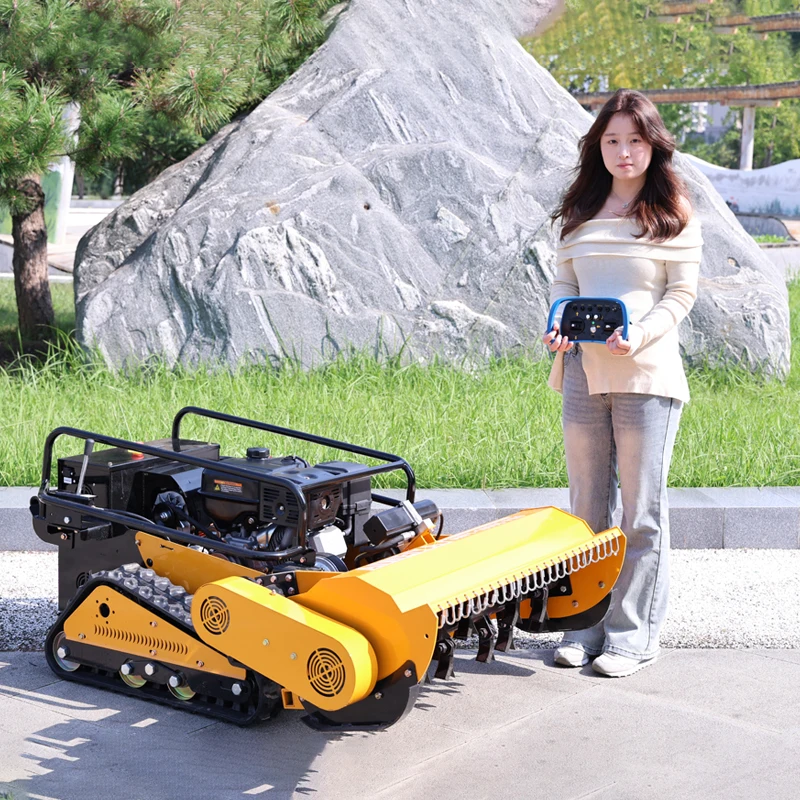 Customized Hot Selling CE EPA Crawler Remote Control Lawn Mower Petrol or diesel engines Powerful Weeds Remote Flail Mower