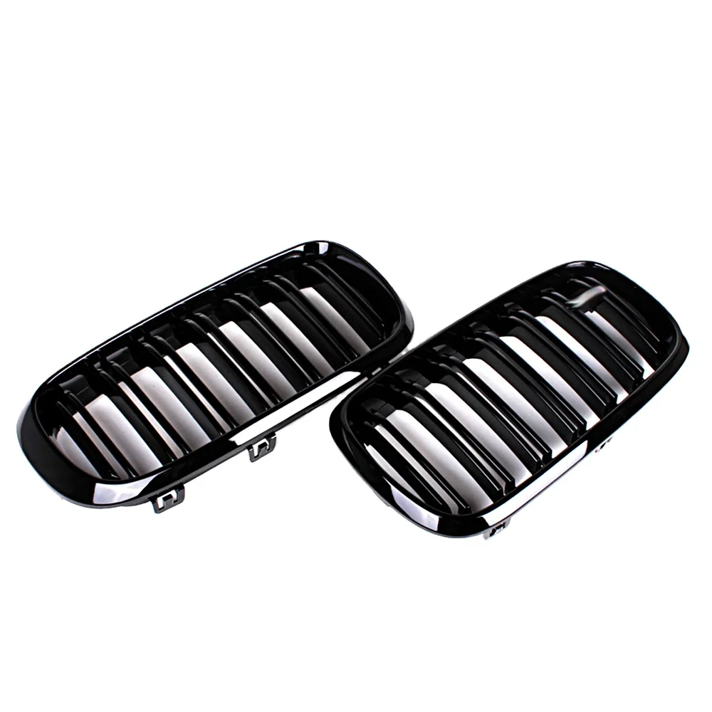 

ABS Double Slats Gloss Black Front Bumper Kidney Center Grill Grille Mesh For X5 F15 X5M F85 X6 F16 X6M F86