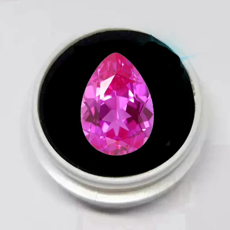 

Luxury Pink Ruby Pear Shape Cut 13×18mm 15.0ct Passed UV Test VVS Loose Gemstone for Jewelry Making