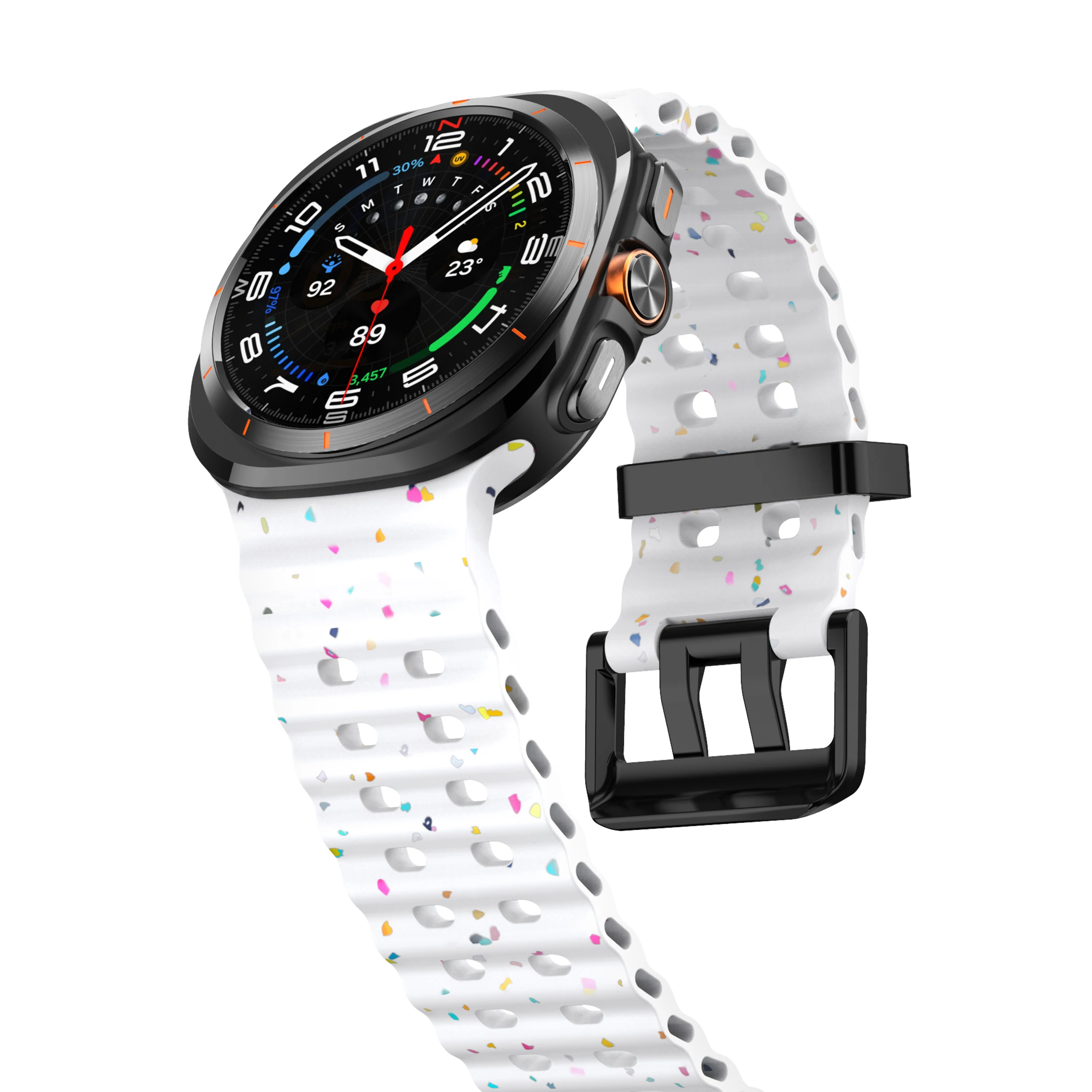 ドットパターンオーシャンシリコンストラップ Samsung Galaxy Watch Ultra 47mm オリジナル環境に優しい顆粒ストラップ