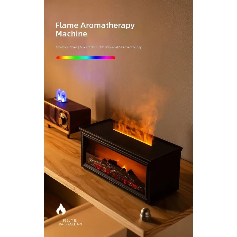 Fireplace-Style Aromatherapy Diffuser Automatic Spray Humidifier Essential Oil Vintage Diffuser Fragrance Diffuser