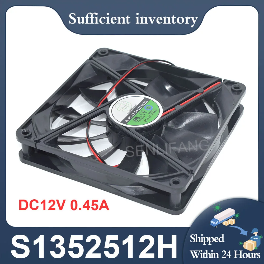 S1352512H 135x135x25mm 13.5cm 12V 0.45A 2Pin New For GLOBE FAN RL4Z Chassis Power Cooling Fan