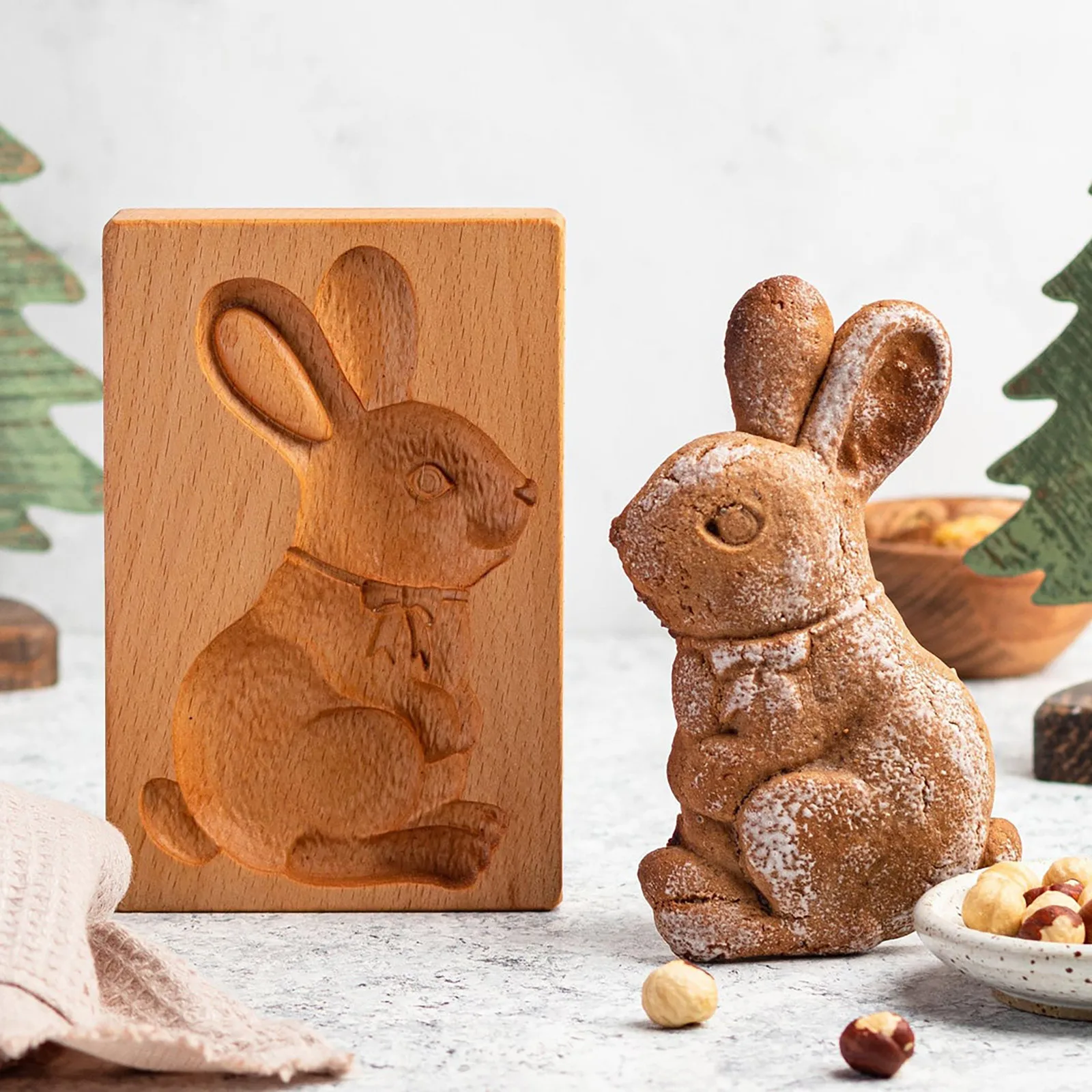 

Wooden 3D Animal Shape Cookie Mold Embossing Ornament For Cake Chocolate Decor Baking Tools Easter Decoration Kitchen Gadgets