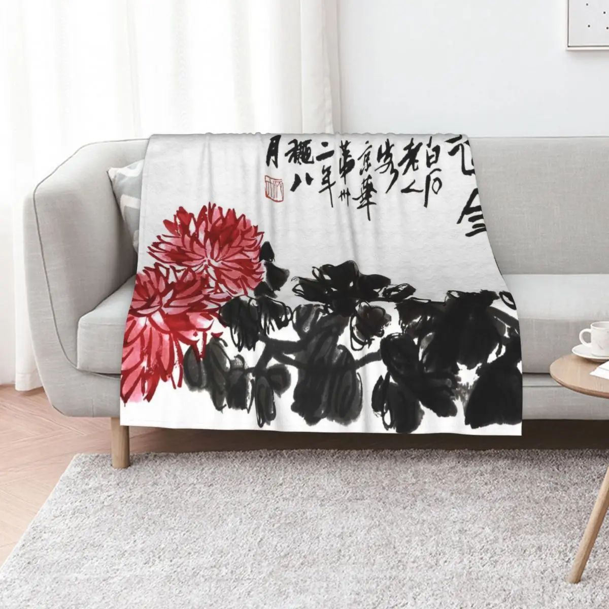 

since chrysanthemums only bloom in the cooler season. Throw Blanket Quilt Flannel Fabric Multi-Purpose Summer Beddings Blankets