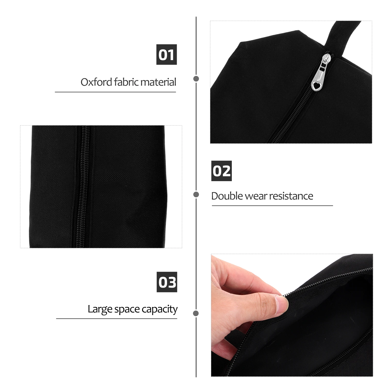 

2pcs Practical Toolkits Durable Oxford Cloth Tool Bags Waterproof Zipper Storage Pouches For Tools Sundries Holders Lightweight