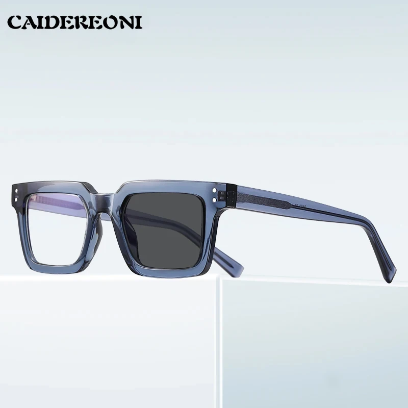 CAIDERONI Classic Men‘s Minimalist Design Square Eyewear Customizable Prescription Photochromic Anti-Blue Light Glasses PFD2192