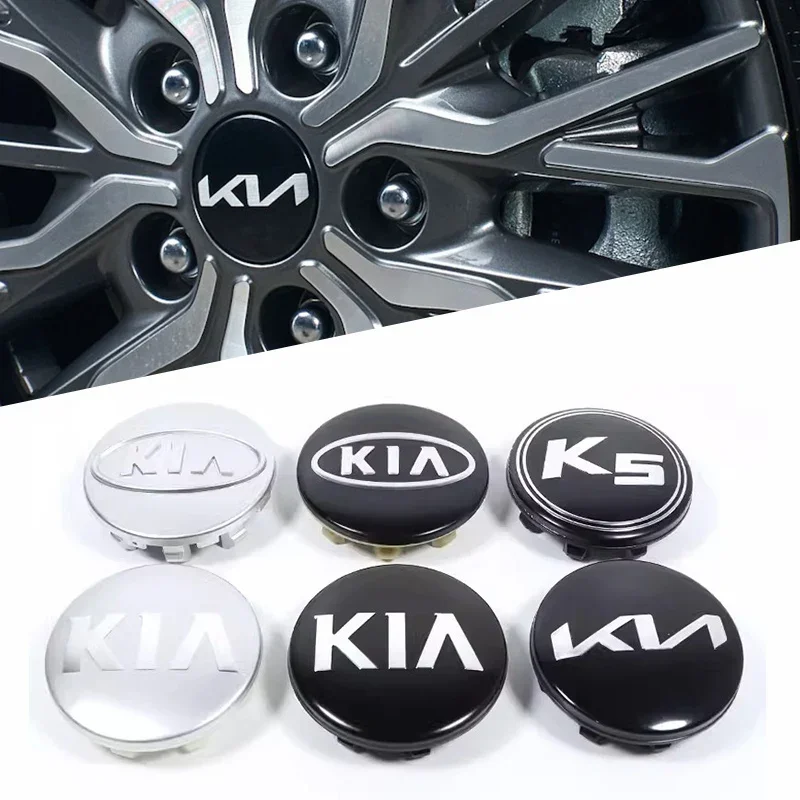 4PCS 58MM Car Wheel Center Hub Caps Cover Accessories For KIA GT Line EV6 Sorento Niro EV9 Sportage Cerato Forte Stonic Ceed Tel