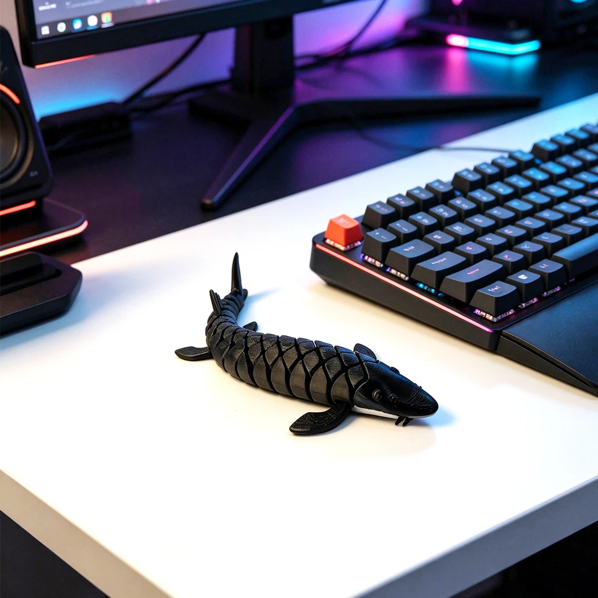 New Movable Small Ornaments, Sturgeon-Shaped Desktop Decoration Accessories, Suitable for Office Desks, Creative Car Decorations, Artistic Ornaments, Atmospheric Desktop Decorations, Instantly Enhance the Style of Your