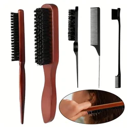 5/4 Uds. Cepillos para el cabello lisos, cepillo de cerdas para el cabello, cepillo de Control de bordes, peine para burlas, cepillo para el cabello, cepillo de afeitar para Barba