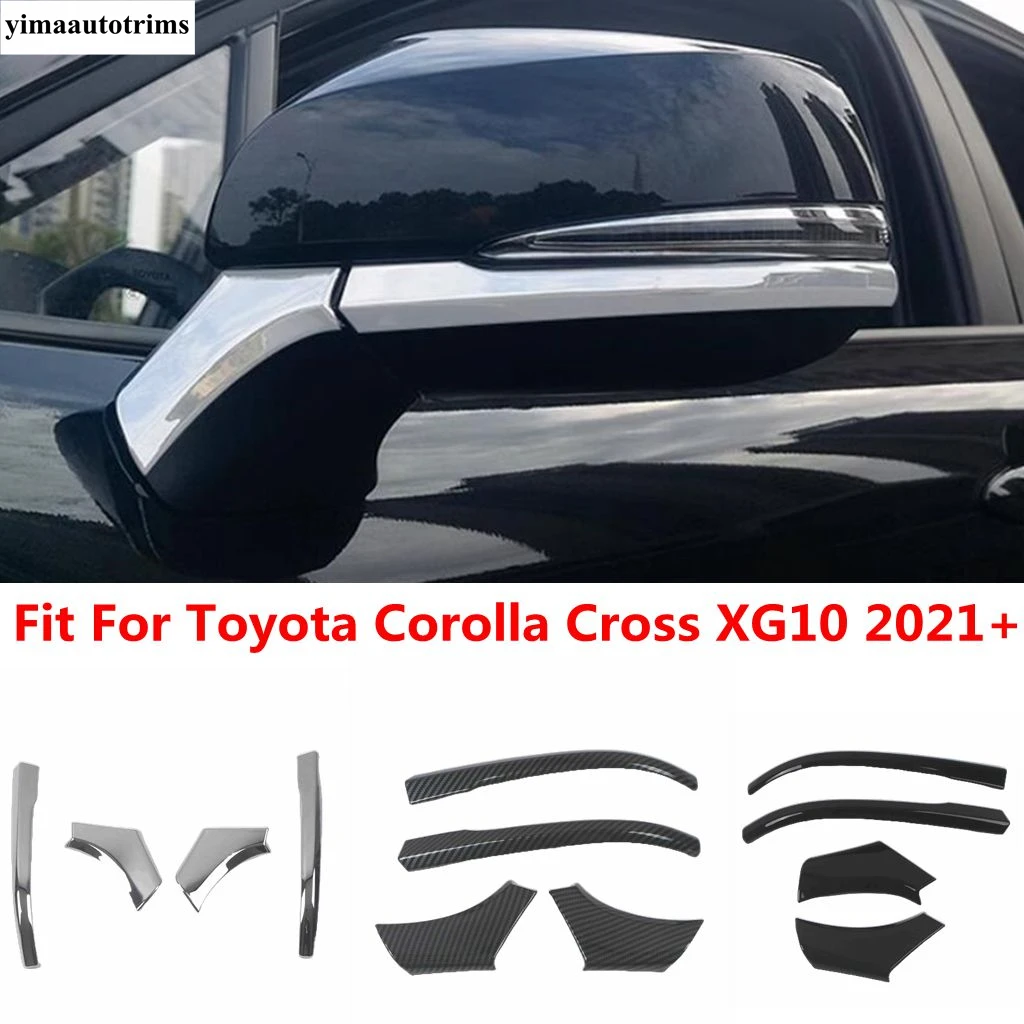 

Rearview Mirror Strip Decoration Cover Trim For Toyota Corolla Cross XG10 2021 2022 2023 ABS Black / Carbon Fiber Accessories