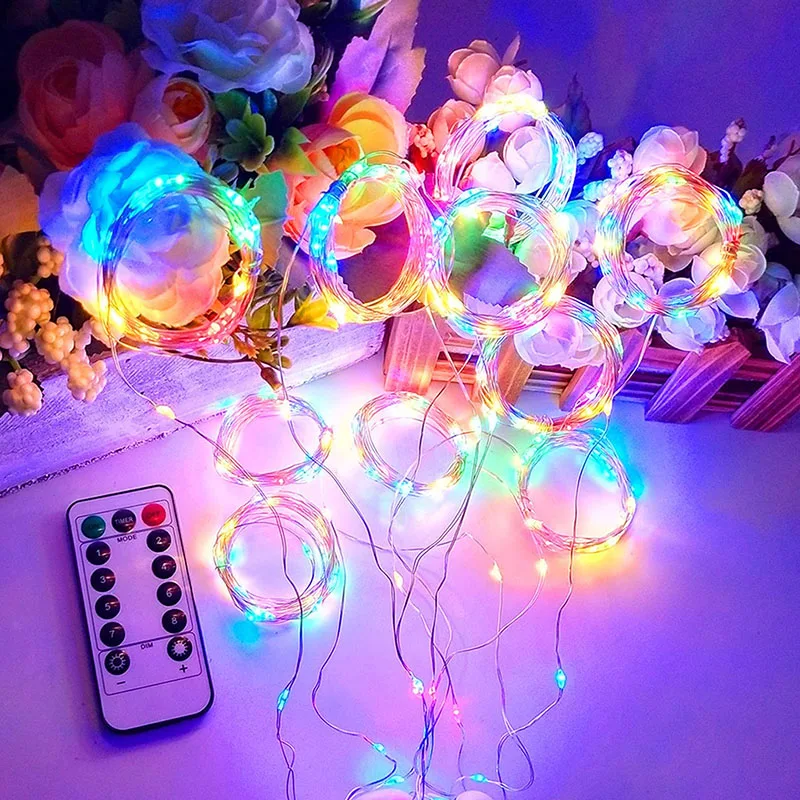 3m led fairy natal luzes da corda controle remoto usb ano novo guirlanda lâmpada cortina para o quarto de casamento decoração da festa de natal