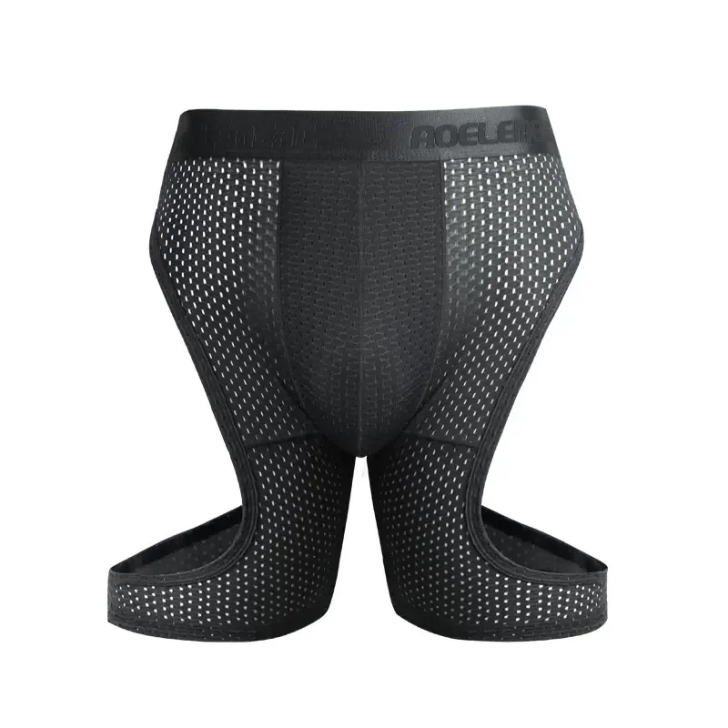 Sports underwear men's fitness ice silk thin training quick-drying running lengthened anti-wear legs pants