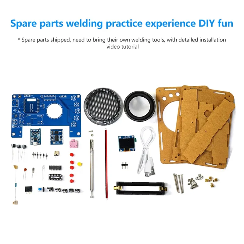 AT19-FM Radio Electronic Kit DIY 87-108Mhz Adjustable Frequency OLED Display Radio Assembly Soldering Practice Parts