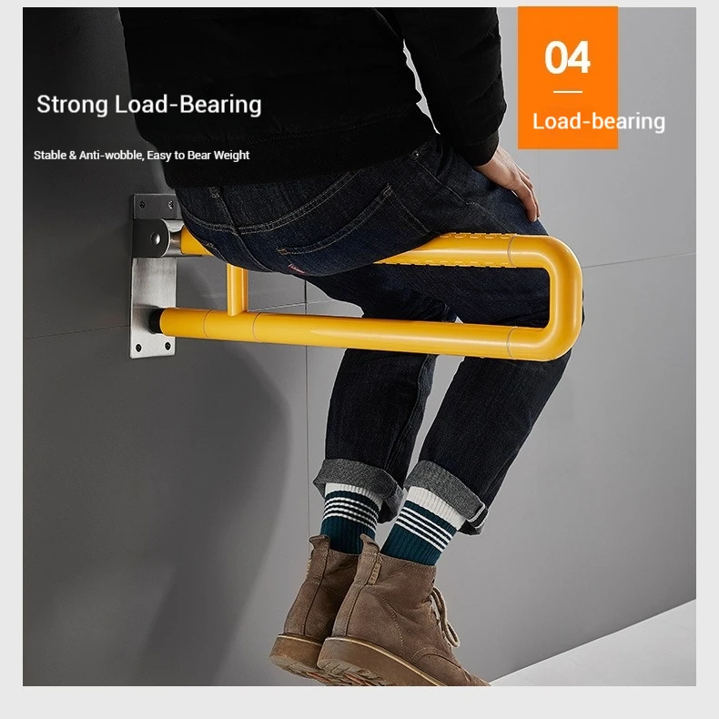 مساند للذراعين للمرحاض بقبضة غير قابلة للانزلاق، قضبان أمان واقية، سهلة التركيب لمستخدمي المعاقين المسنين لاستخدام الحمام #5