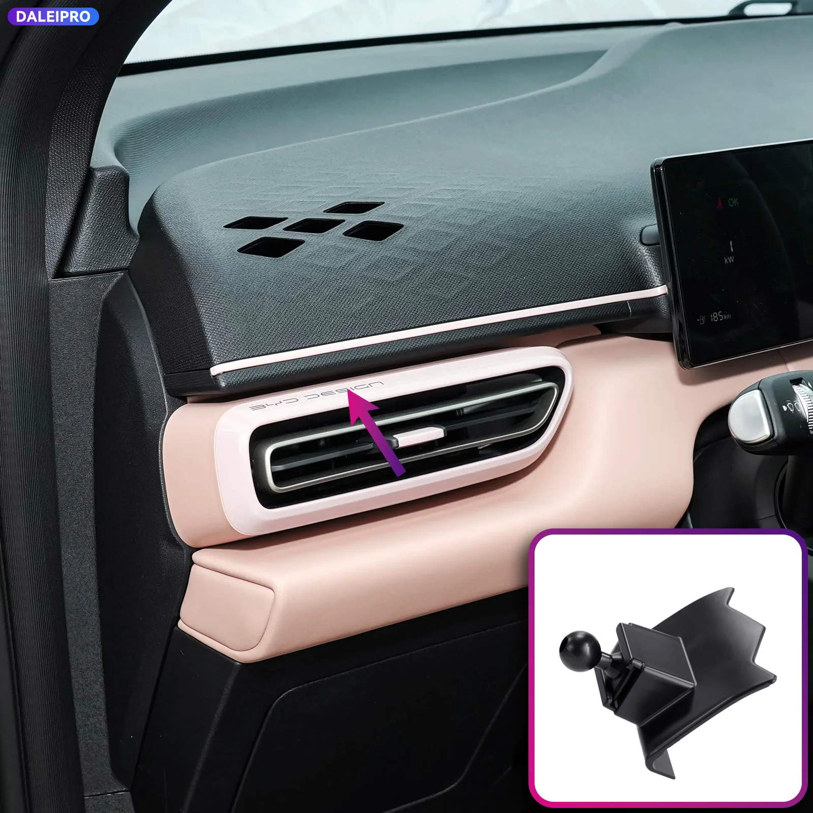For BYD Atto 1 Dolphin Surf / Dolphin Mini 2023 2024 2025 Vehicle-Specific Phone Holder Base Smart Car Phone Mount 66W Charging