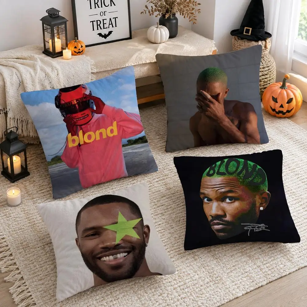 Singer F-Frank Ocean B-Blonde Cushion Cover Plush Decorative Pillow Case With Hidden Zipper Cutecore Room Decor For Home