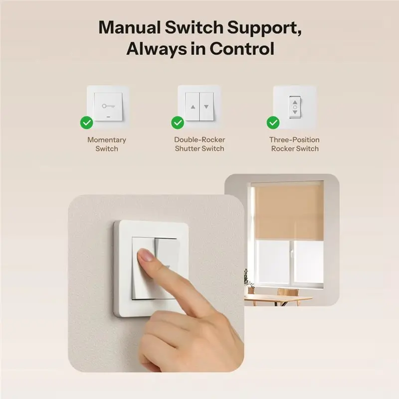 A97I-Ewelink Compatible MINI-ZBRBS Zigbee Smart Roller Switch Shutter Signal Booster For Curtains Blind Via Zigbee Hub Work