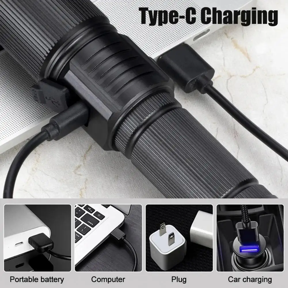 Powerful Black Light Usb Rechargeable Uv Flashlight with Zoom Function Waterproof Portable Ultraviolet Torch Light for Detection