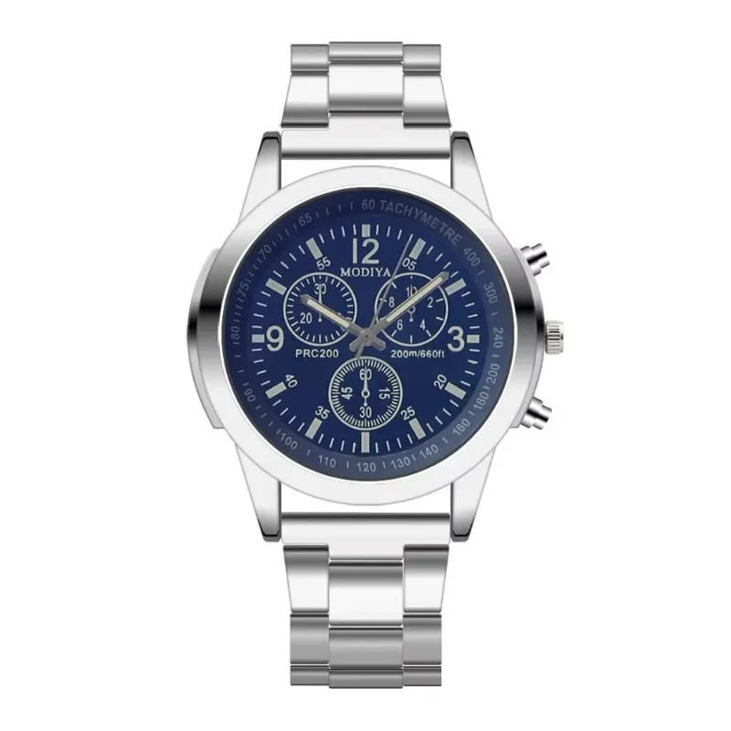 Relógio masculino pulseira de aço inoxidável três olhos grande mostrador negócios estilo luxo quartzo relógios de pulso presente reloj hombre relógios masculinos