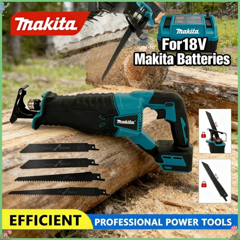 

Makita Brushless Reciprocating Saw Reciprocating Saw Portable With 4pcs Saw Blades Cordless Power Tools For Makita Battery