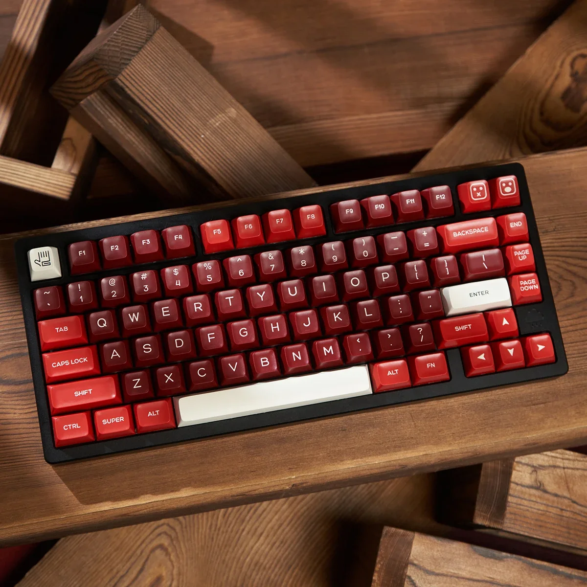 Red Theme Customized Keycaps Set ABS 160 Key ABS Two Tone Molded Suitable for Alice Mechanical Keyboard Keycap Game Accessories