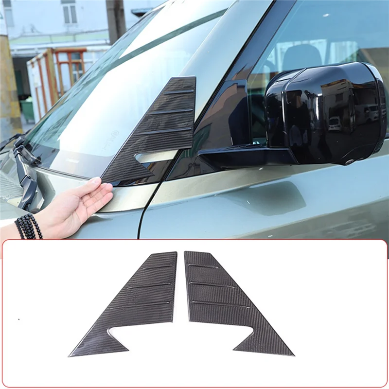 For Land Rover Defender 90 110 2020-2023 Dry Carbon Fiber Car A Pillar Triangle Cover Decoration Frame Trim Accessories