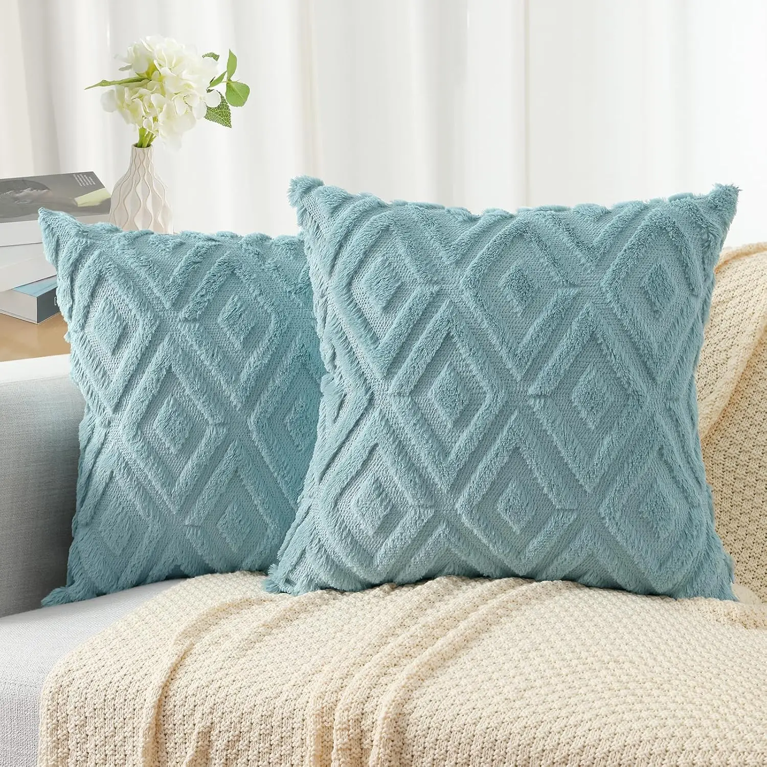 1pc Modern Rhombus Velvet Throw Pillow Cover Soft Solid Pillow Case Decor Square Cushion For Sofa Bedroom Home Pillowcase 45x45