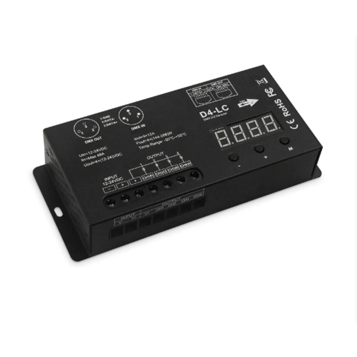 

SUPER HOT High Power Dmx512 Led Controller 4CH 12A/CH DMX512 Decoder Dimmer