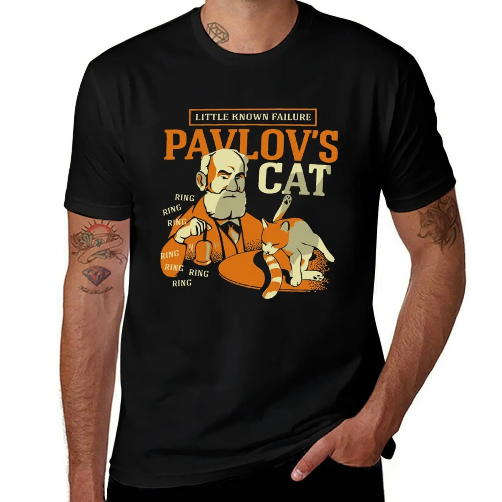 

Little known failure pavlov s cat ring ring T-Shirt man t shirt luxury t shirts for man cotton T-shirt