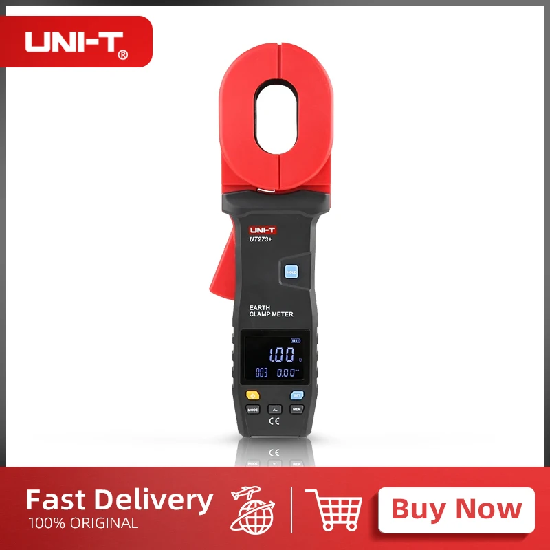 UNI-T Digital Clamp Earth Ground Tester UT273+ UT275+ 600Ω 1000Ω Grounding Resistance Meter Leakage Current Loop Resistance Test