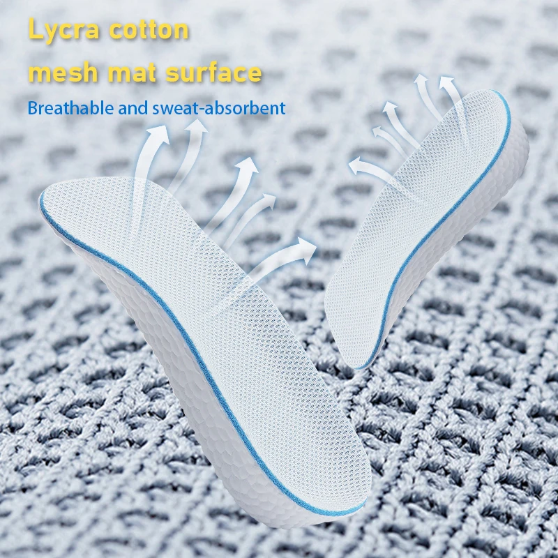 1 Pair Unisex Height Increase Insoles with Arch Support Flat Feet Orthopedic Memory Foam Invisible Pads for Sneakers