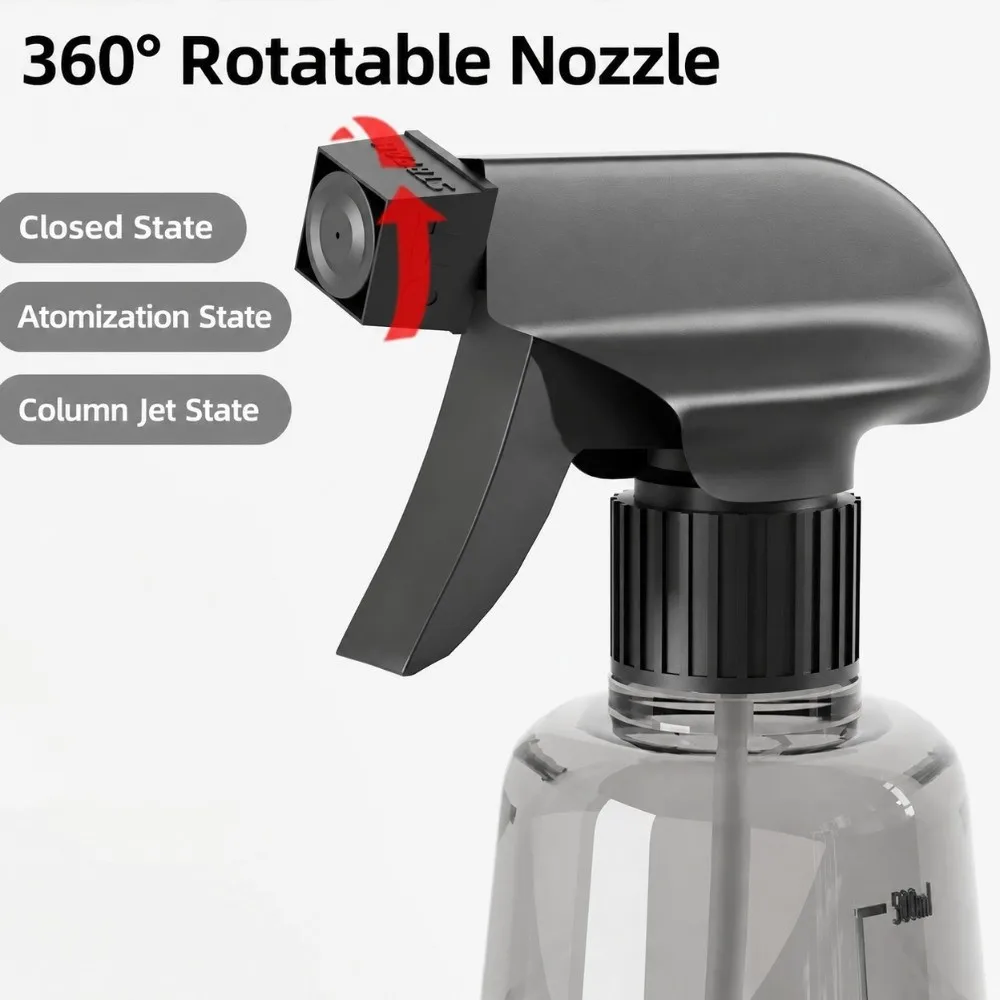 500ml Pressure Spray Bottle Transparent Plastic Mist Spray Container Direct Mist Dual Mode Household Spray Bottle